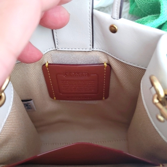 Coach Mini Ivory Leather Satchel Crossbody Bag - Picture 8 of 13